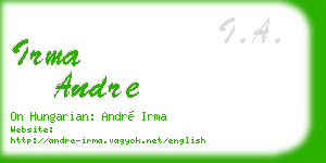 irma andre business card